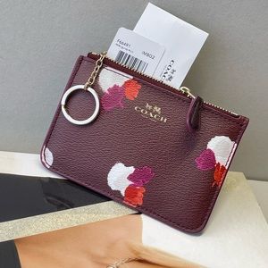 (new+tag) Coach F66491 floral key ring pouch card case